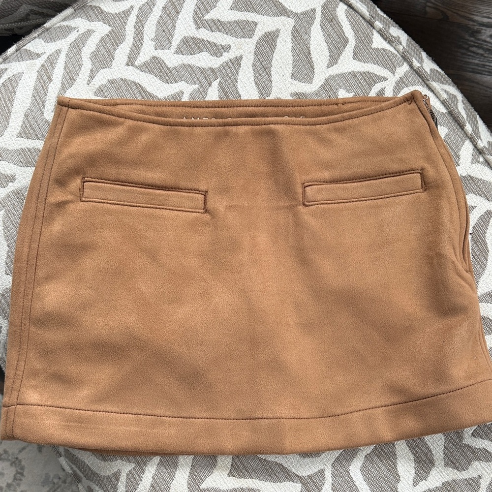 American Eagle Outfitters Camel Faux Suede Mini Skirt